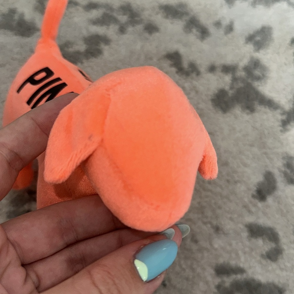 Victoria Secret Pink velvet orange plush dog - Picture 4 of 4